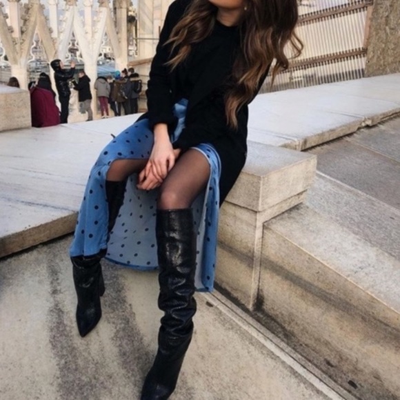 Zara blue collection embossed boots - Picture 7 of 7